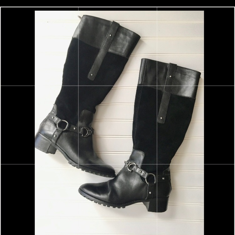 Etienne Aigner leather/suede boots SIZE 7-1/2